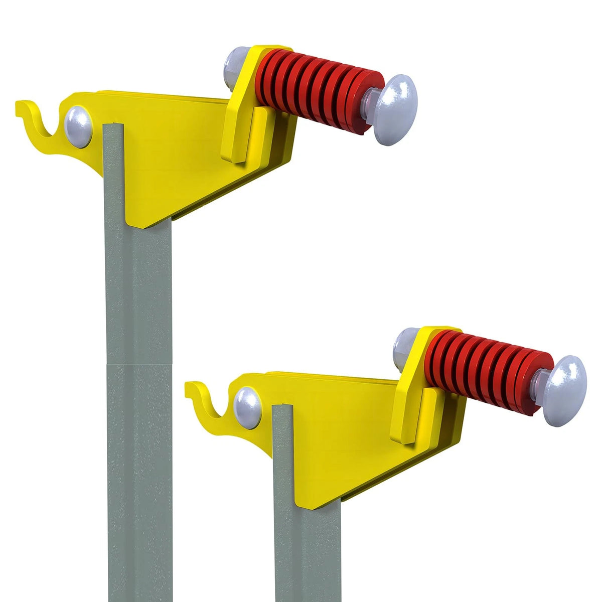 AR500 Steel Gong Hook and Recoil Spring Combo for T Post Yellow