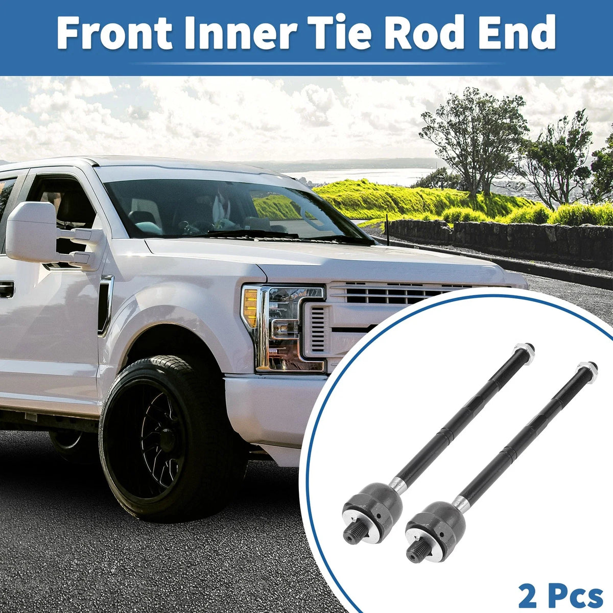 2X Front Inner Tie Rod End Links for Ford F-150, Lincoln Mark LT (2004–2008)