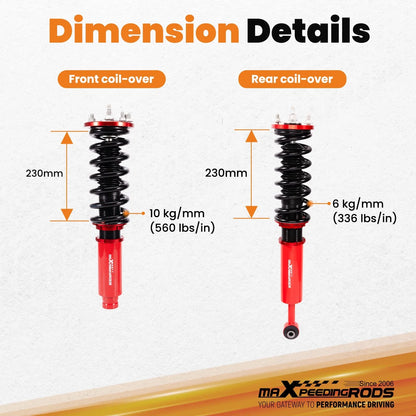 Coilovers Suspension Kit for Acura TL (1999–2003) Adjustable Height