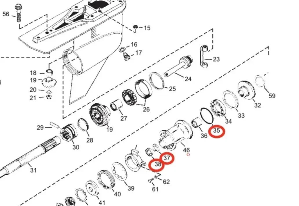 Lower Unit Seal Kit for Mercruiser (25-896524, 8M0058390, 18-2077, 18-2076)