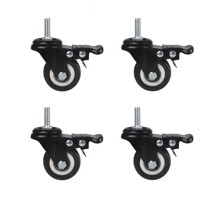 Set of 4 Heavy Duty 1.5 Inch Swivel Caster Wheels - Black