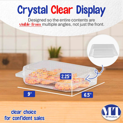 Set of 350 Plastic Food Containers 9" x 6.5" for Snacks