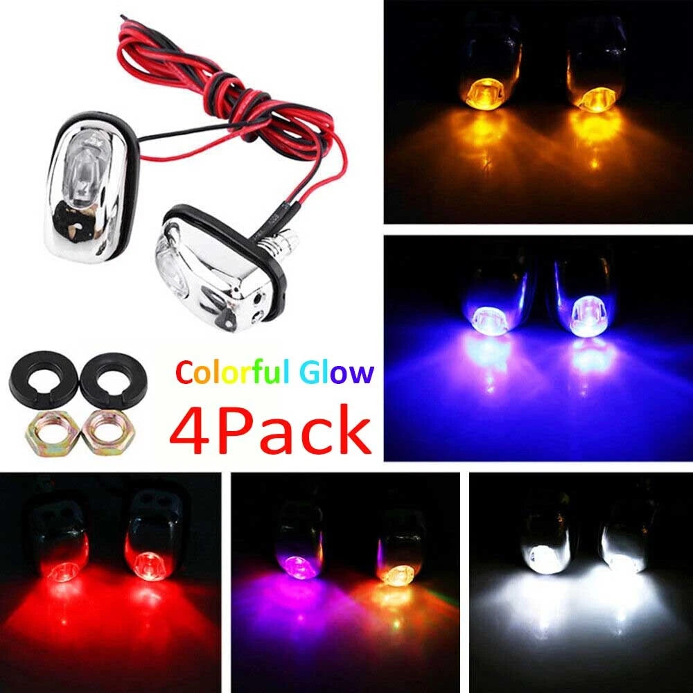 4X LED Windshield Wiper Washer Spray Nozzle for Universal Fit