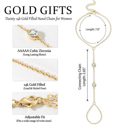 Gold Bracelets for Women (Waterproof, Dainty 14K, Large)