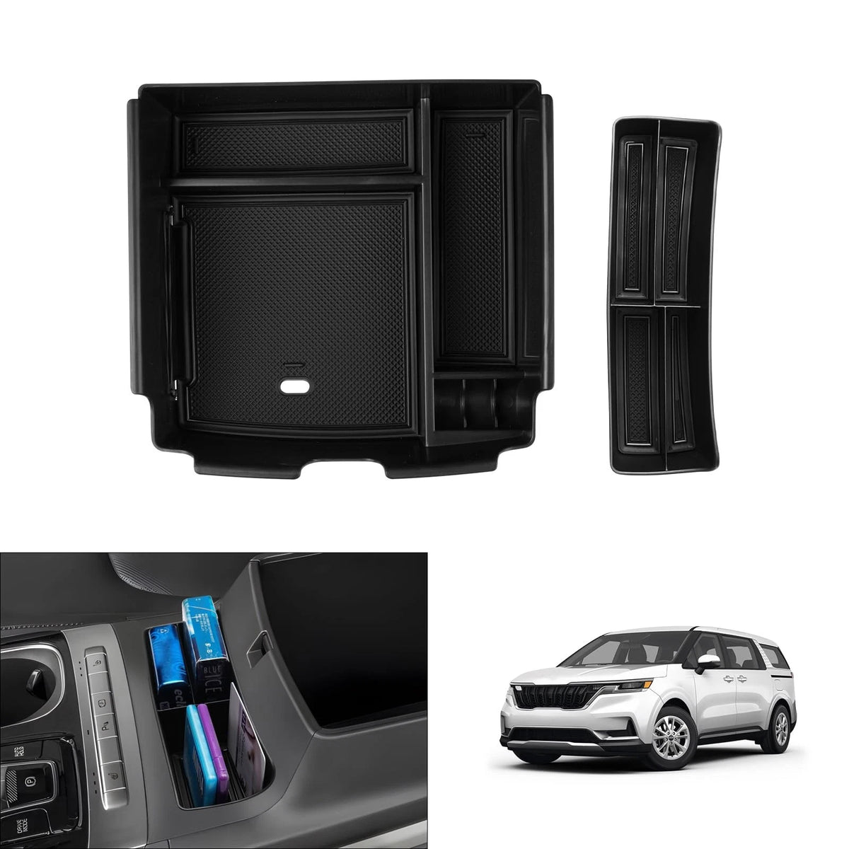 2X Center Console Organizer for Kia Carnival (2022–2026) Black