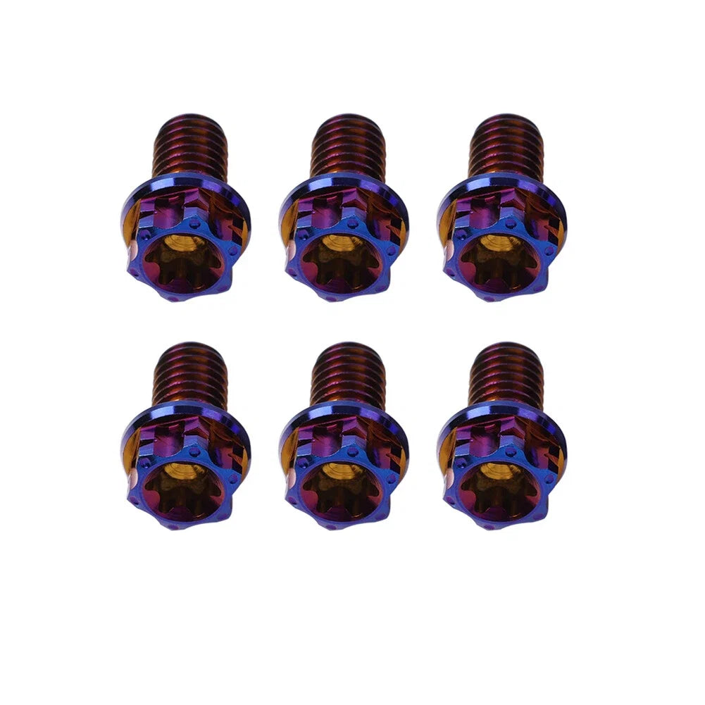 6pcs Titanium M10x35mm Torx Head Flange Screws for Motorcycle Bike