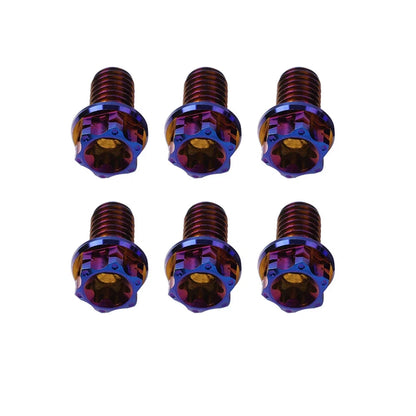 6pcs Titanium M10x35mm Torx Head Flange Screws for Motorcycle Bike