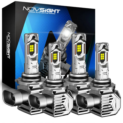 4X NOVSIGHT 9005 H11 LED Headlight Bulbs Conversion Kit 6500K 130W