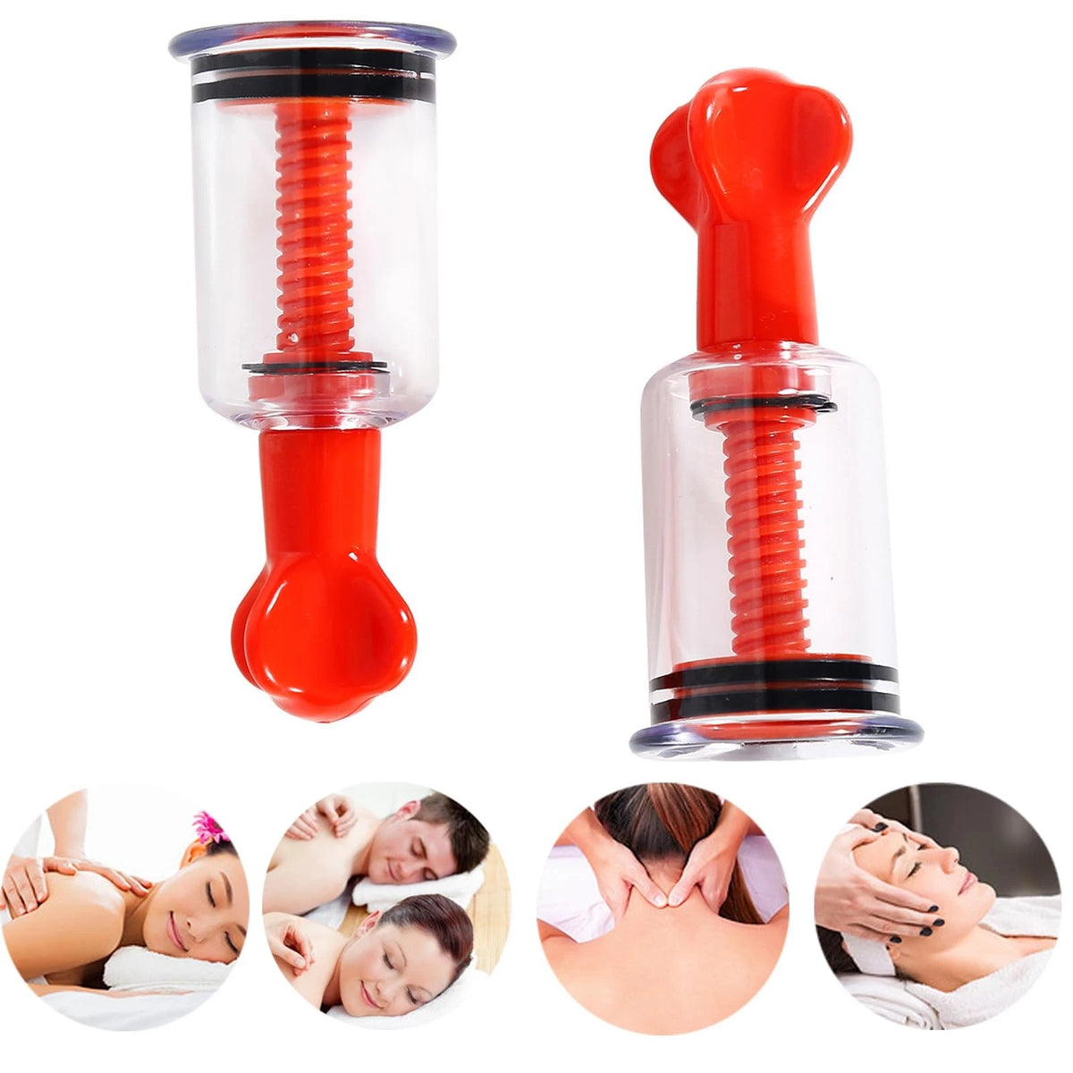 Set of 4 Red White Nipplesuckers for Flat Inverted