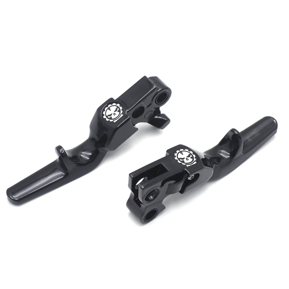 Black Skull Shorty Brake Clutch Levers for Harley XL 1996–2003, Softail 1996–2012, Touring 1996–2007