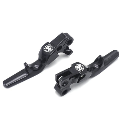 Black Skull Shorty Brake Clutch Levers for Harley XL 1996–2003, Softail 1996–2012, Touring 1996–2007