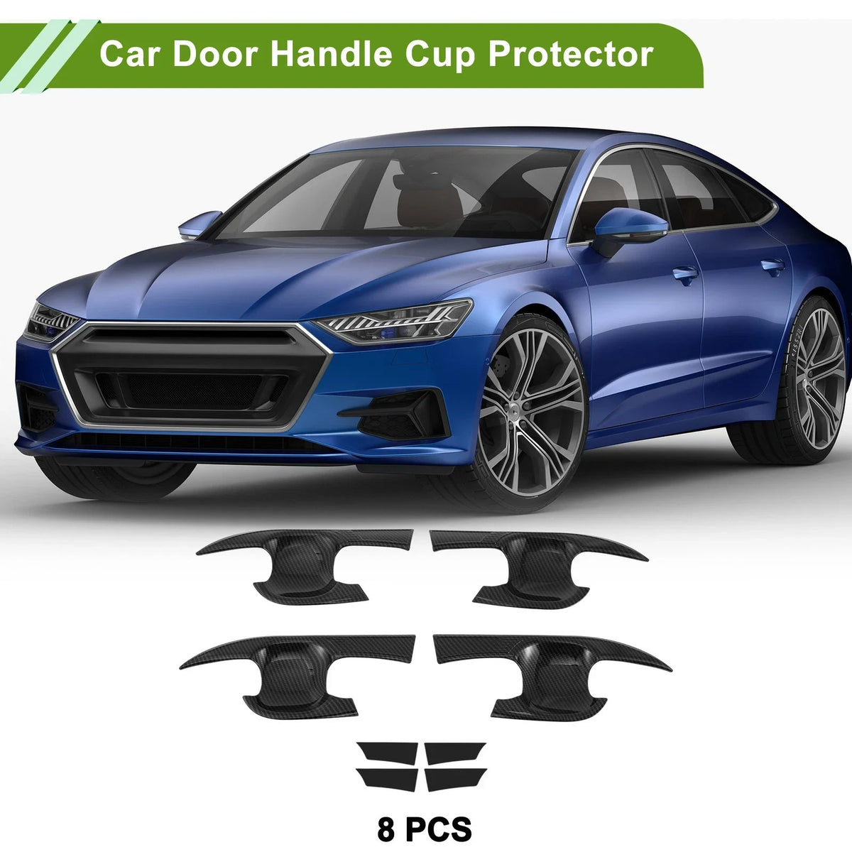 Car Door Handle Cup Protector for Toyota Camry (Carbon Fiber, Black)