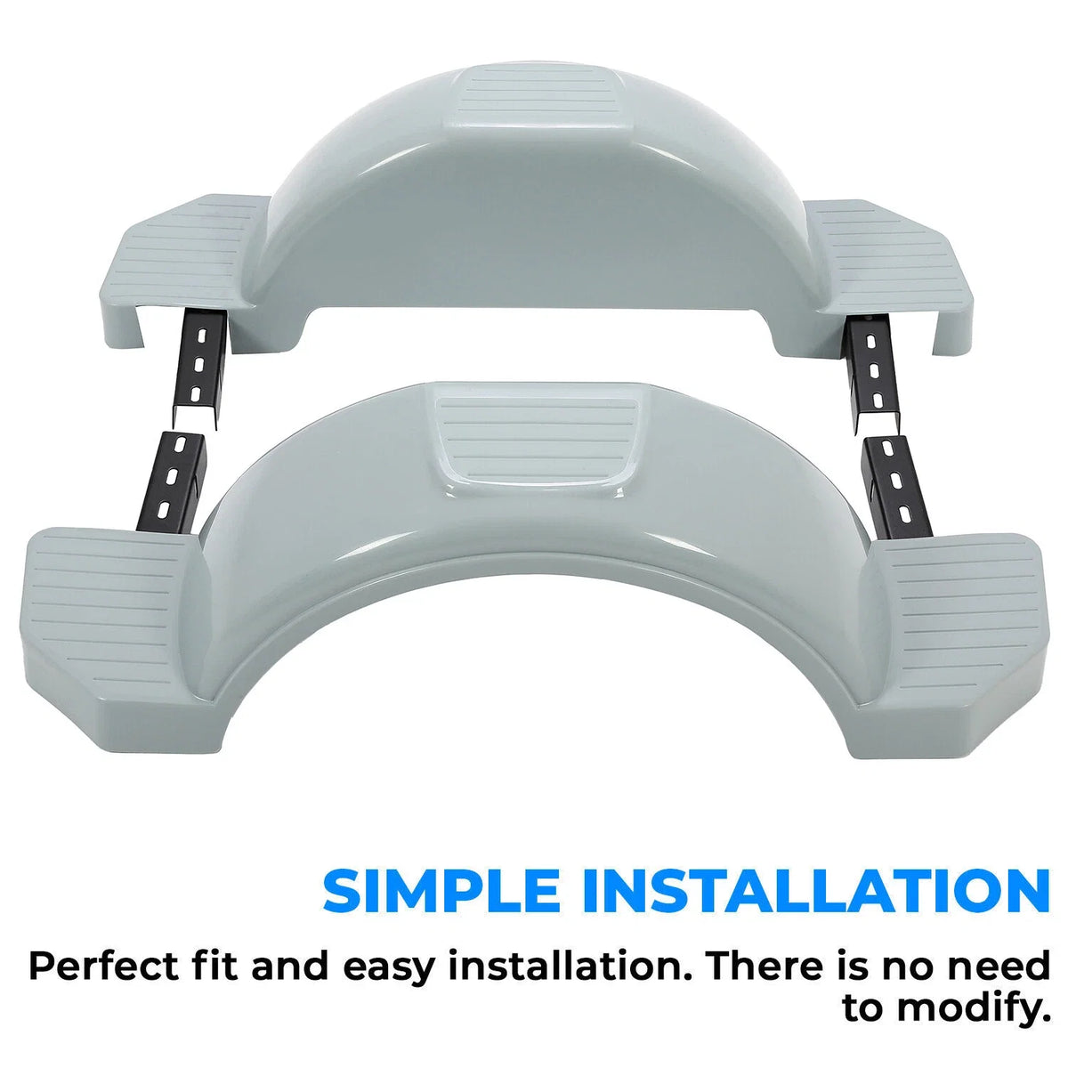 Set of 2 Gray Single Axle Trailer Fenders for 13" Wheels (Year Range)
