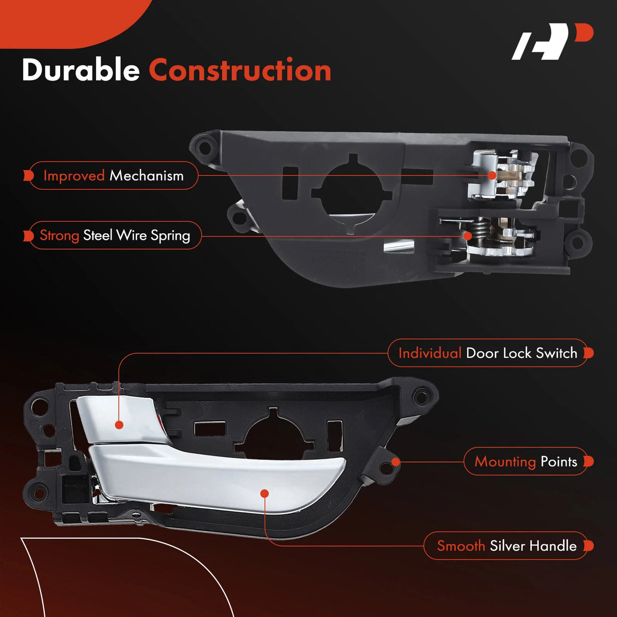 Front Left Interior Door Handle for Hyundai Veloster (2013–2017) 82610-2V010-SDH, 826102V010SDH