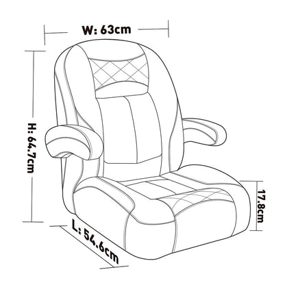 Low-Back Captain Boat Seat for Kimpex (Fits 778044)