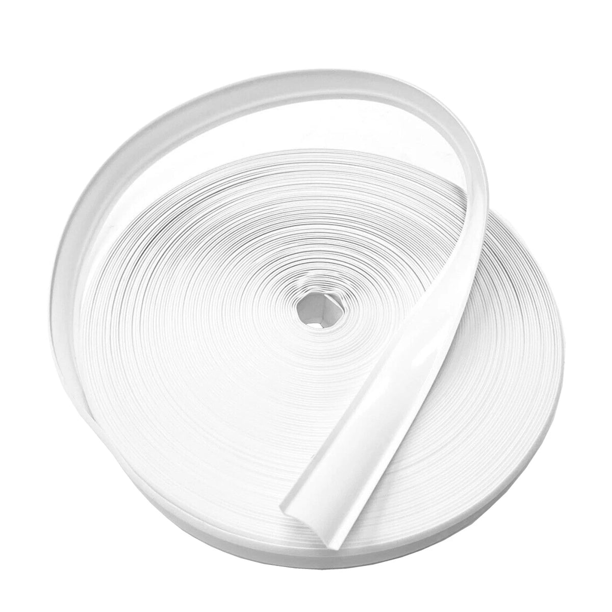 7/8" White Vinyl Insert Molding Trim Screw Cover for RV Camper (35 ft)