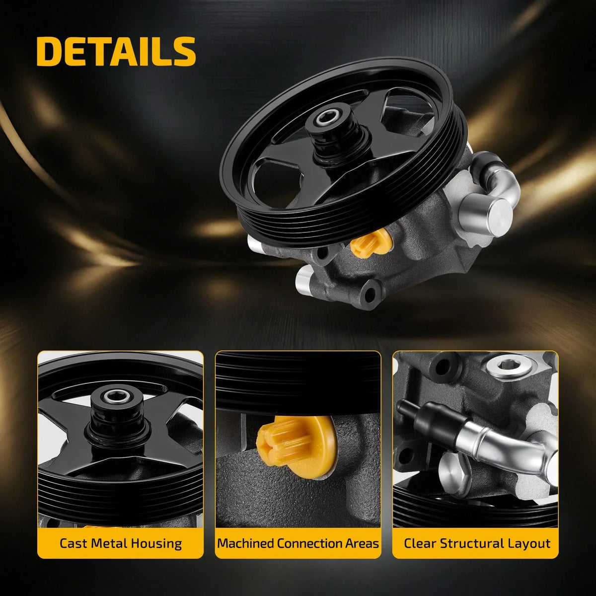 Power Steering Pump with Pulley for Ford Expedition 2003–2006 5.4L 20-312P1