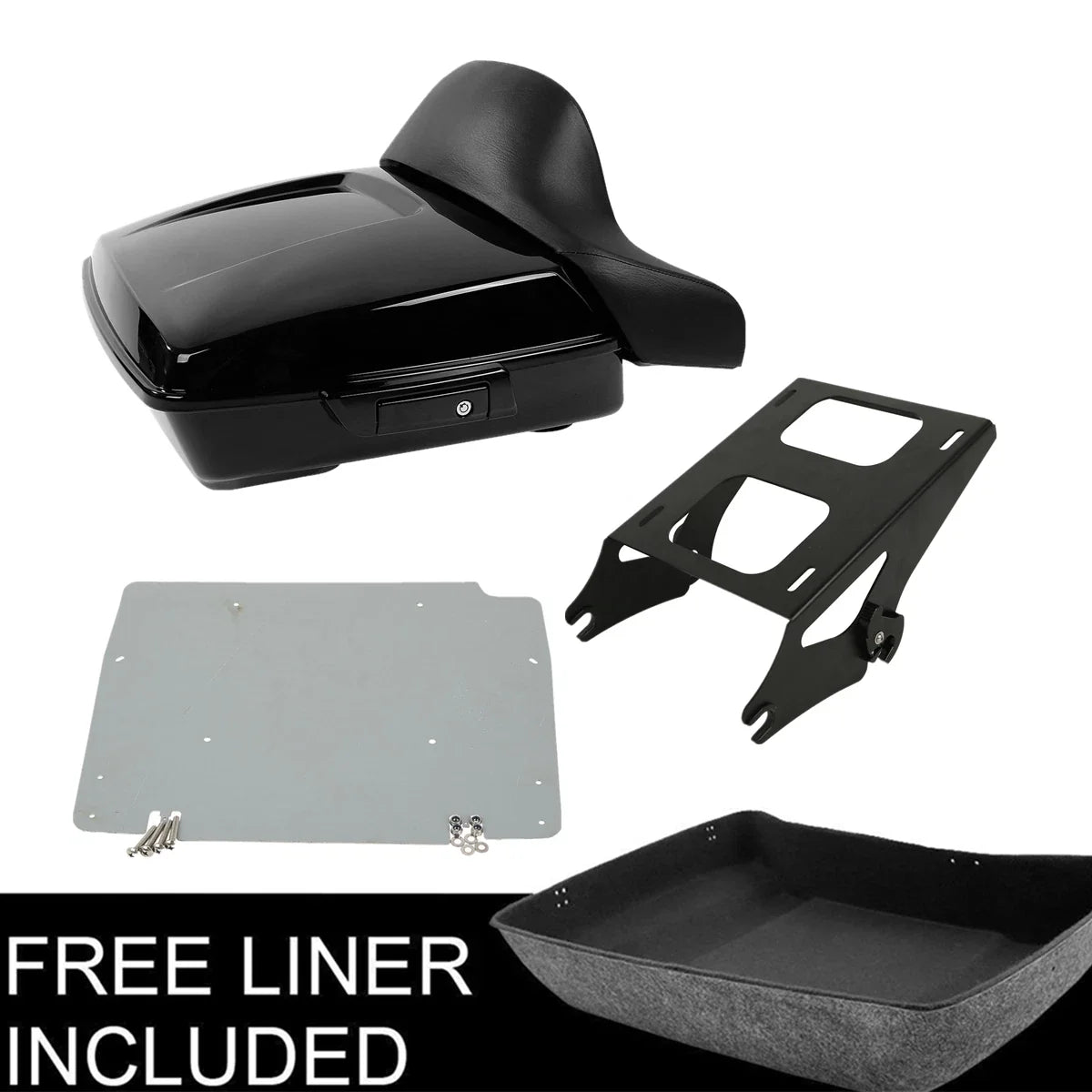 Chopped Trunk Mount Rack Base Plate for Harley Street Road Glide (2014–2025)