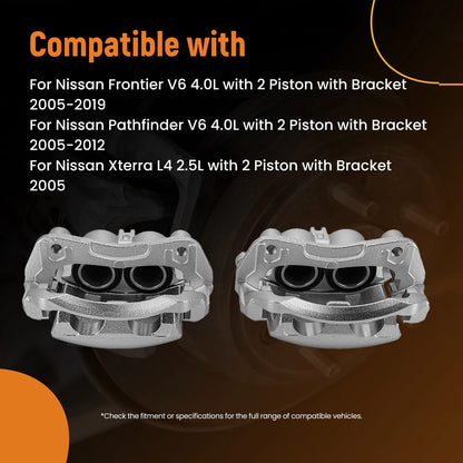 Front Brake Caliper Pair for Nissan Frontier Pathfinder Xterra (2005–2015) 1U02R8, 19-B3123A, 19P3123A