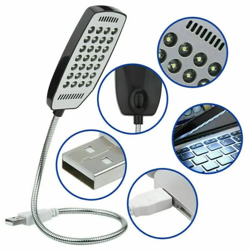 2Pcs 28LED USB Flexible Desk Reading Lamp for Laptop PC