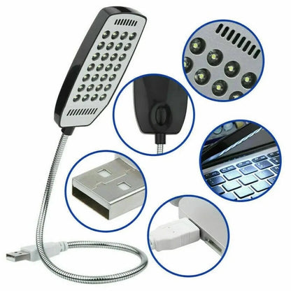 2Pcs 28LED USB Flexible Desk Reading Lamp for Laptop PC