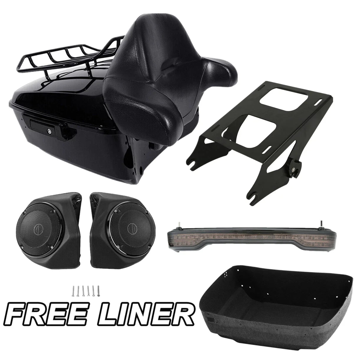 Trunk Pad Mount Rack Tail Light Speakers for Harley CVO Touring (2014–2026)