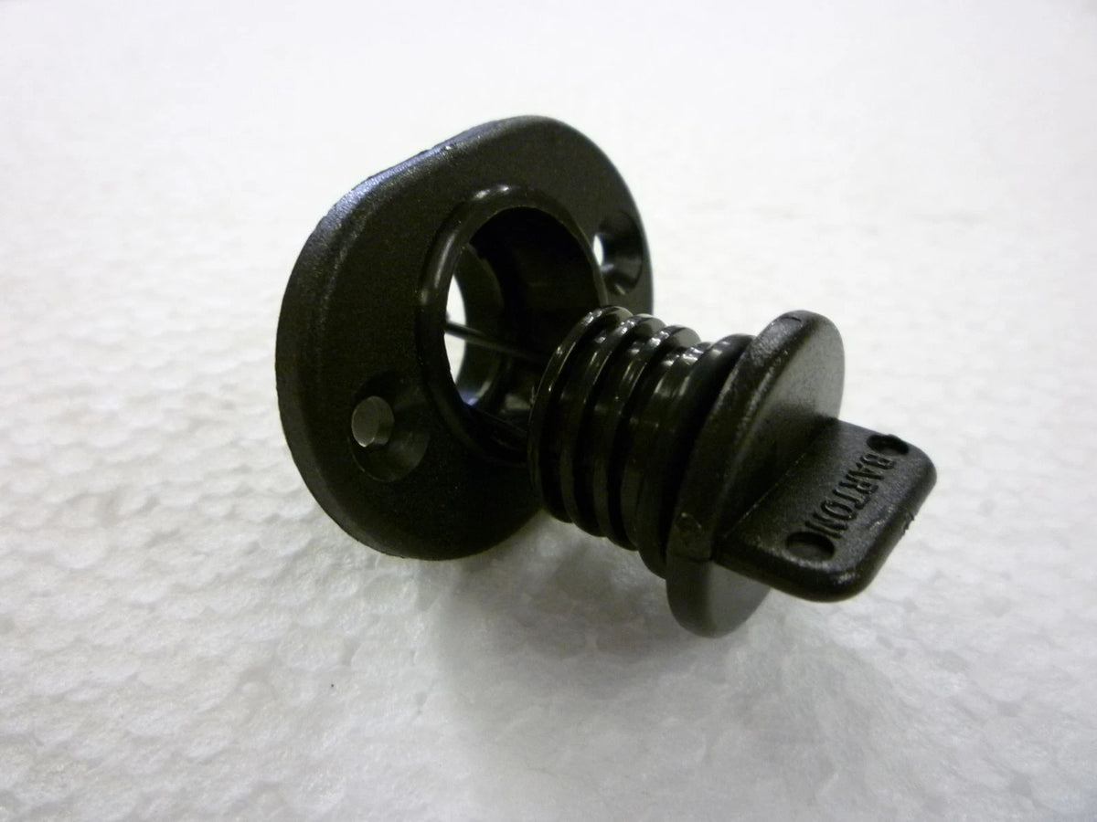 Transom Drain Plug Single Screw for Boat (Universal, Black)