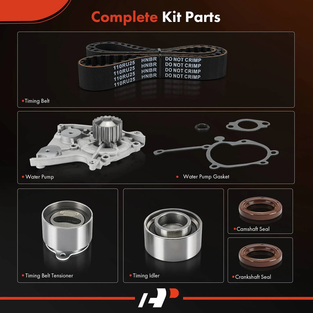 6X Timing Belt & Water Pump Kit for Mazda MX-6 626 (1988–1997)