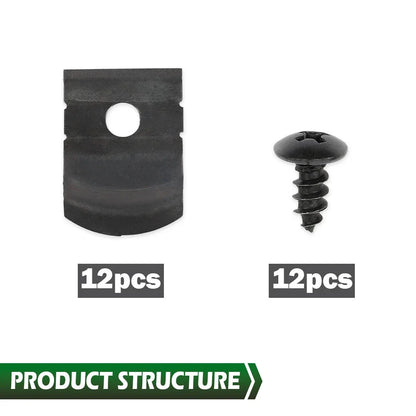 Set of 12 Rocker Molding Clips & Screws for GM Nova Impala (1962–1972)