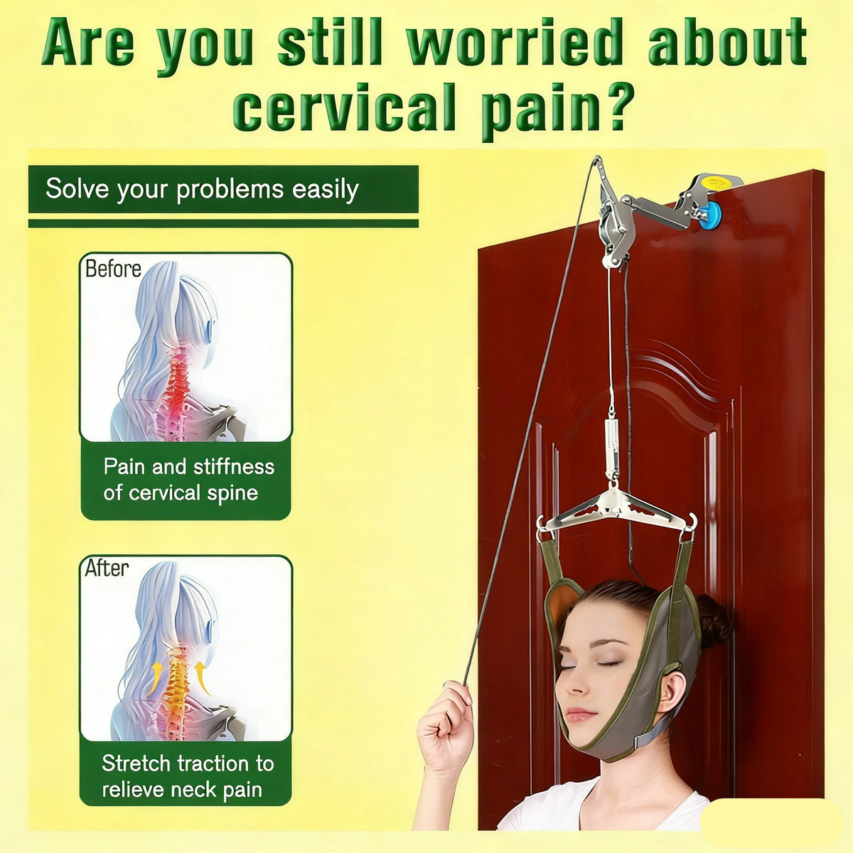 Neck Traction Stretcher for Home Use (Cervical Head Brace)