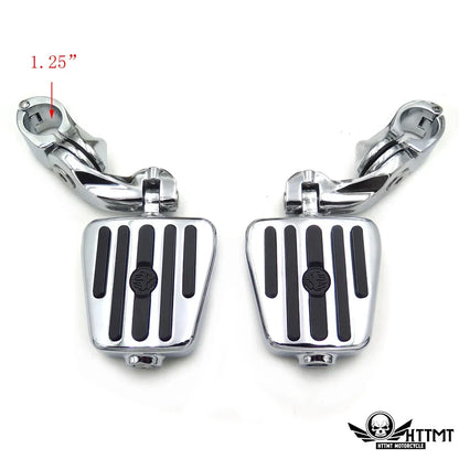 Furious Revenger Skull Chrome 2.5" Short Foot Pegs for Harley
