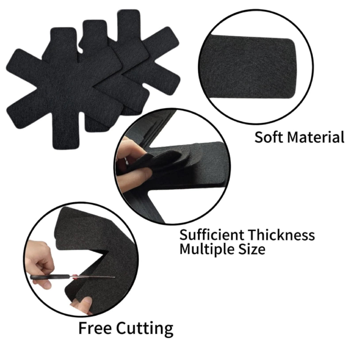 Set of 6 Pot and Pan Protectors for Kitchen Cookware (Various Sizes)
