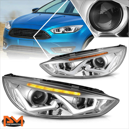 Dual LED DRL + Amber Signal Projector Headlight for Ford Focus (2015–2018)