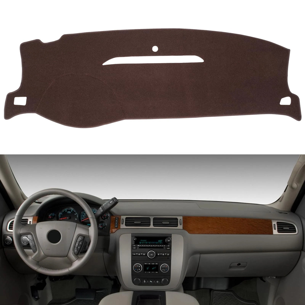Dashboard Cover for Chevy (2007–2014) - Brown Dash Mat Pad