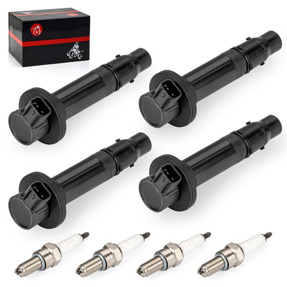 Set of 4 Ignition Coils w/ Spark Plug for Yamaha YZF R6/YZF R6S (1999–2002)