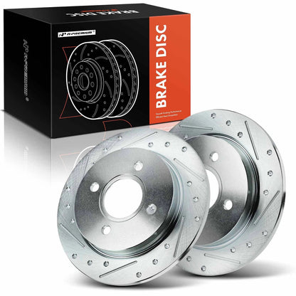 Rear Drilled Brake Rotors for Ford Focus (2001–2007) Fiesta (2014–2019)