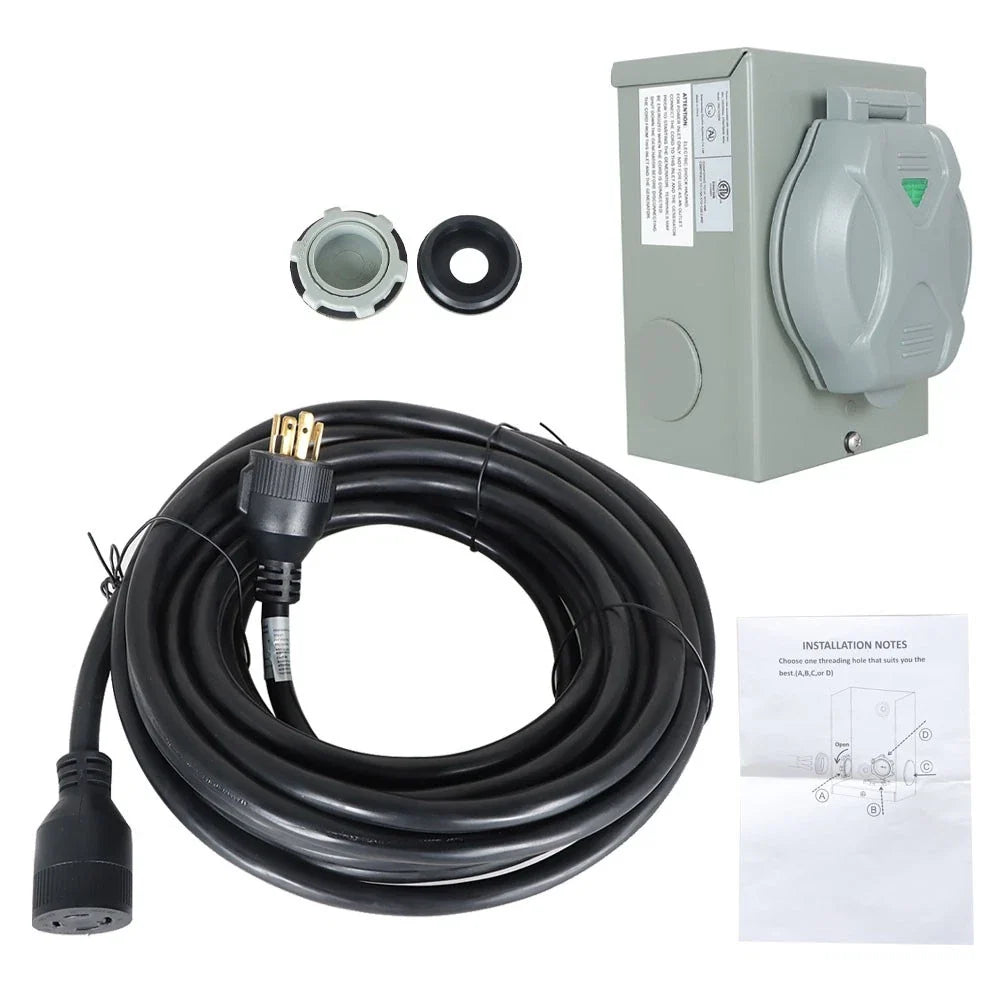 30 Amp Generator Extension Power Cord for NEMA L14-30 (25/50/75/100 Ft)