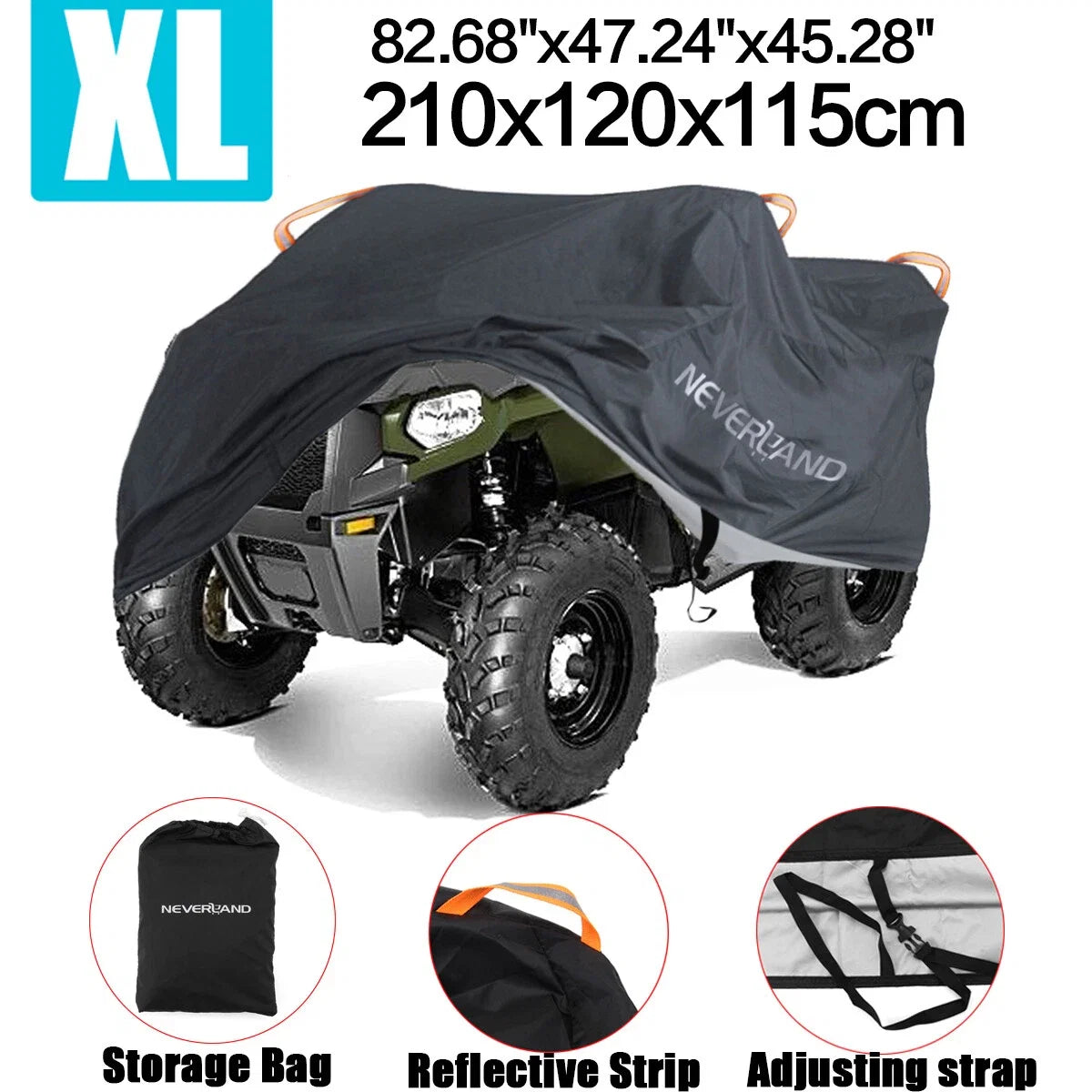Universal ATV Lawn Mower Cover 190T Waterproof Windproof UV Protection