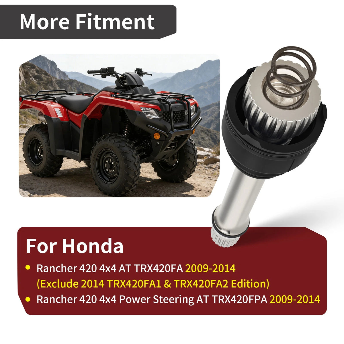 Rear Propeller Shaft for Honda TRX420 Rancher 2009–2014 (40200-HP7-A00, 40215-HN0-671)