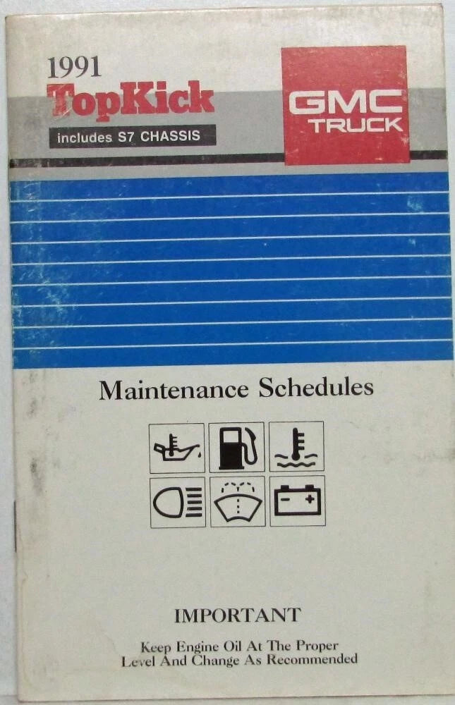 Maintenance Schedule Booklet for GMC TopKick (1991)