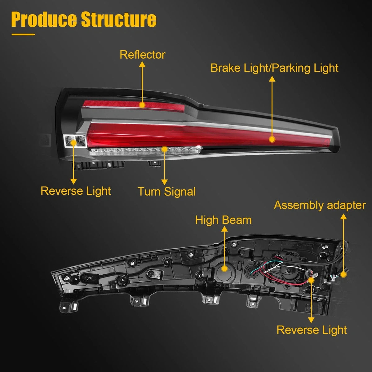 Full LED Tail Lights Assembly for Chevy Suburban Tahoe (2015–2020)