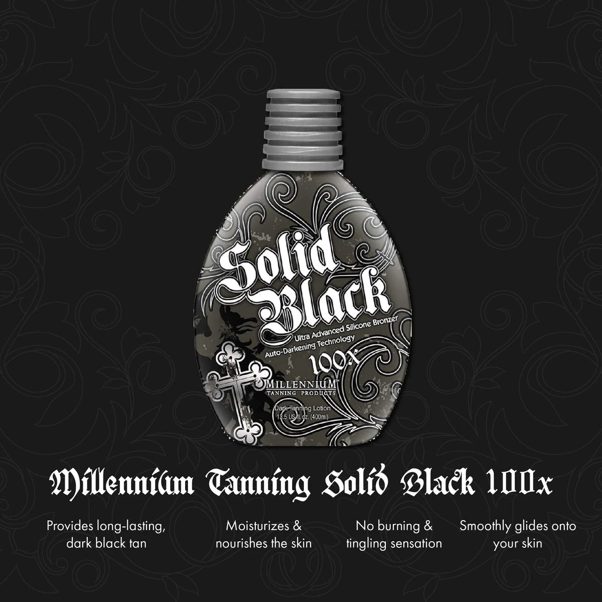 Solid Black 100X Tanning Lotion for Millennium Tanning (Pack of 1)