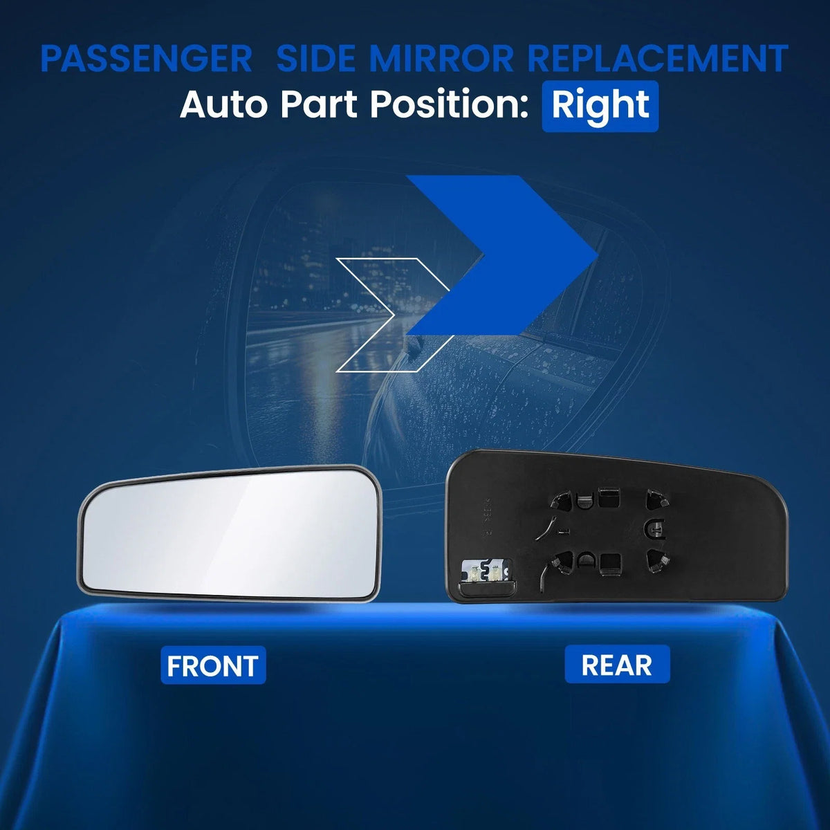 Heated Right Passenger Side Mirror Glass for Ford F-150 (2018–2021)