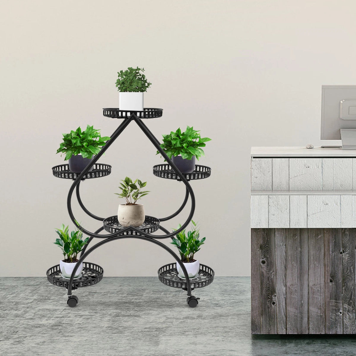 6-Tray Potted Plant Stand for Modern Planters