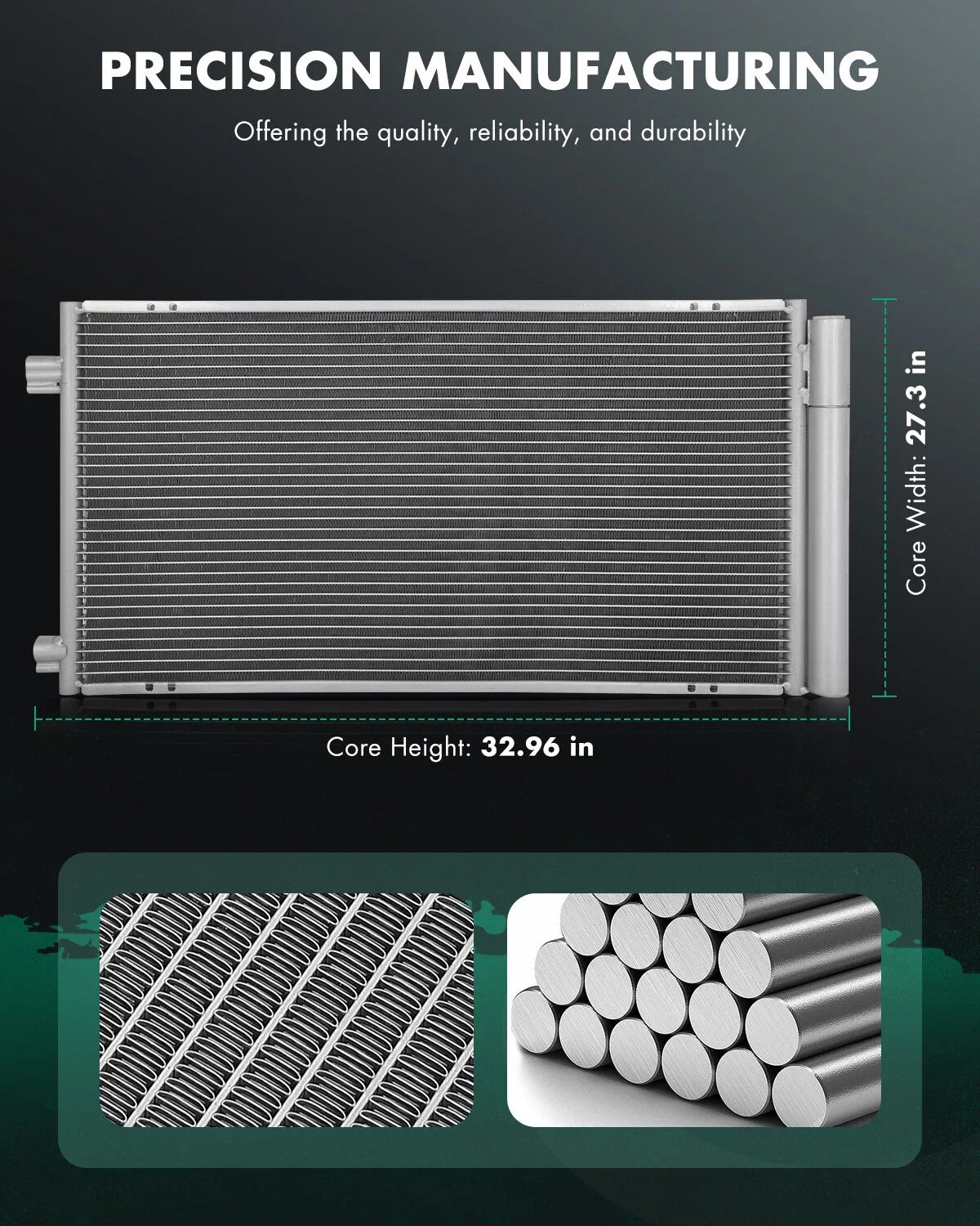 Aluminum AC Condenser for Fiat 500X (2016–2018) 4921