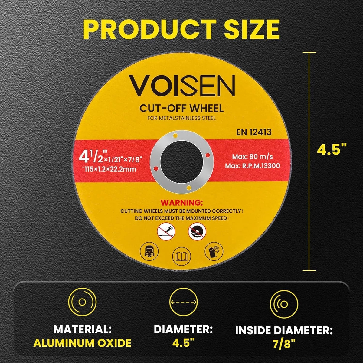 Set of 20 Cutting Discs for Angle Grinder 4-1/2" x 1/21" x 7/8"