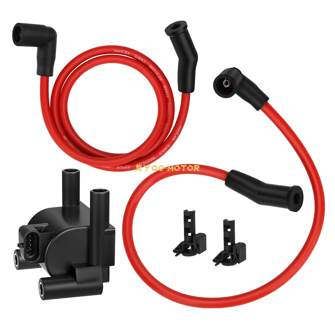 Ignition Coil + Wires for Softail Deluxe FLSTN (2007–2017) #31696-07A #31960-99A