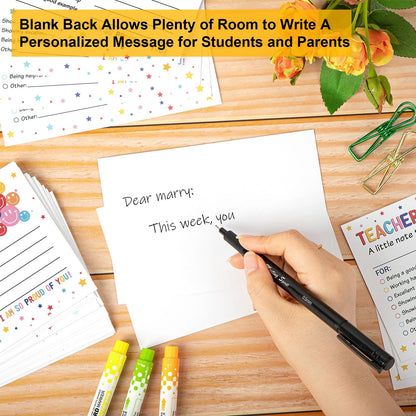 50Pcs Teacher Mail Notes to Parents, Smiley Face Happy Colorful