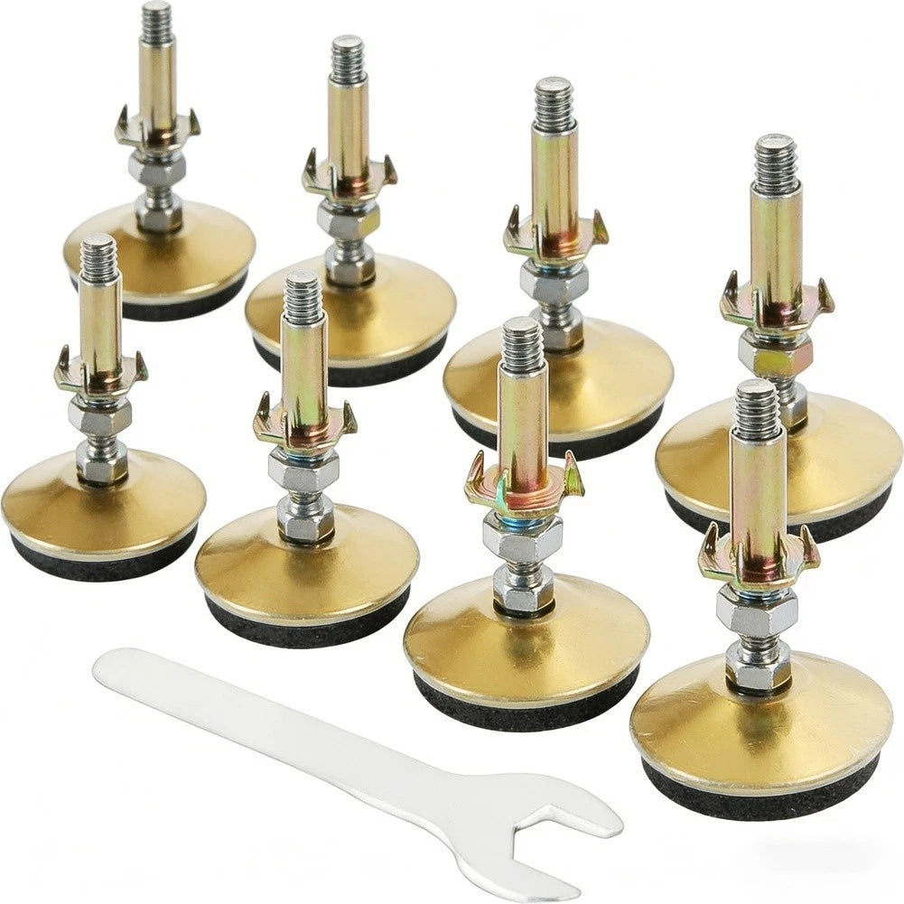8pcs Adjustable Stainless Steel Gold Furniture Legs for Tables Chairs Desks