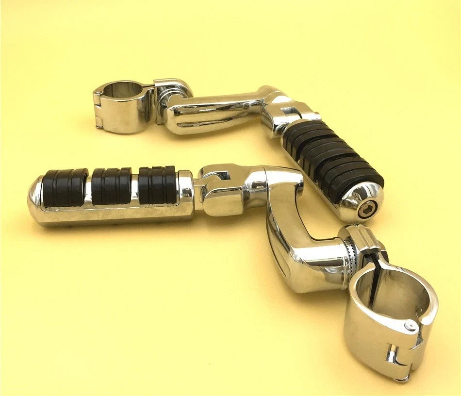 Chrome 1.5" Clamp Footrest Foot Peg for Triumph Rocket 3 (2004–2023)